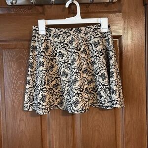 Black and Cream Patterned Skirt